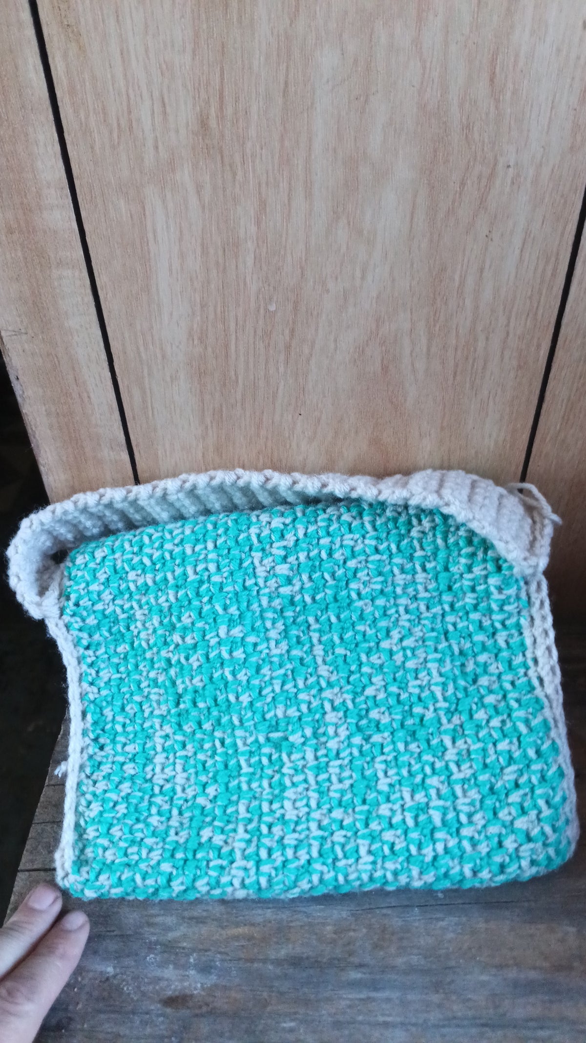 Mini Crochet Handbag - Mint n Cream