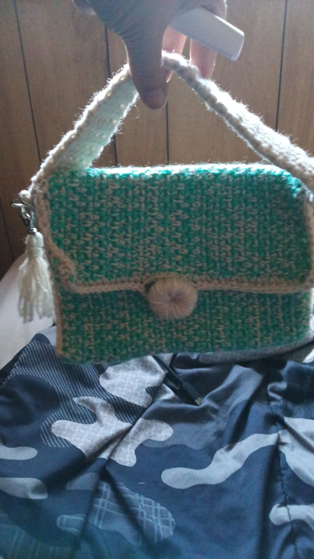 Mini Crochet Handbag - Mint n Cream
