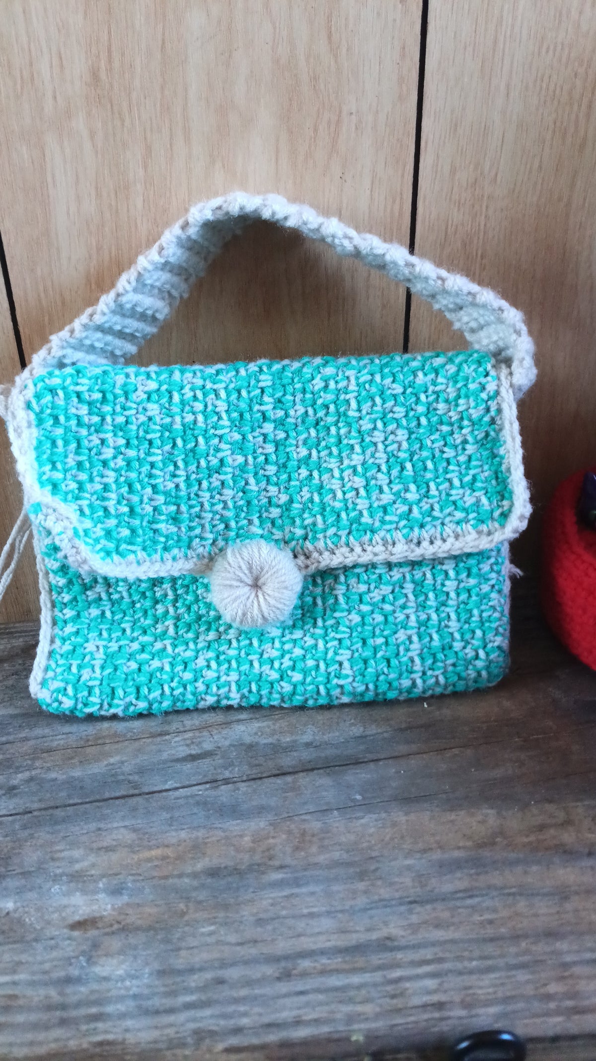 Mini Crochet Handbag - Mint n Cream