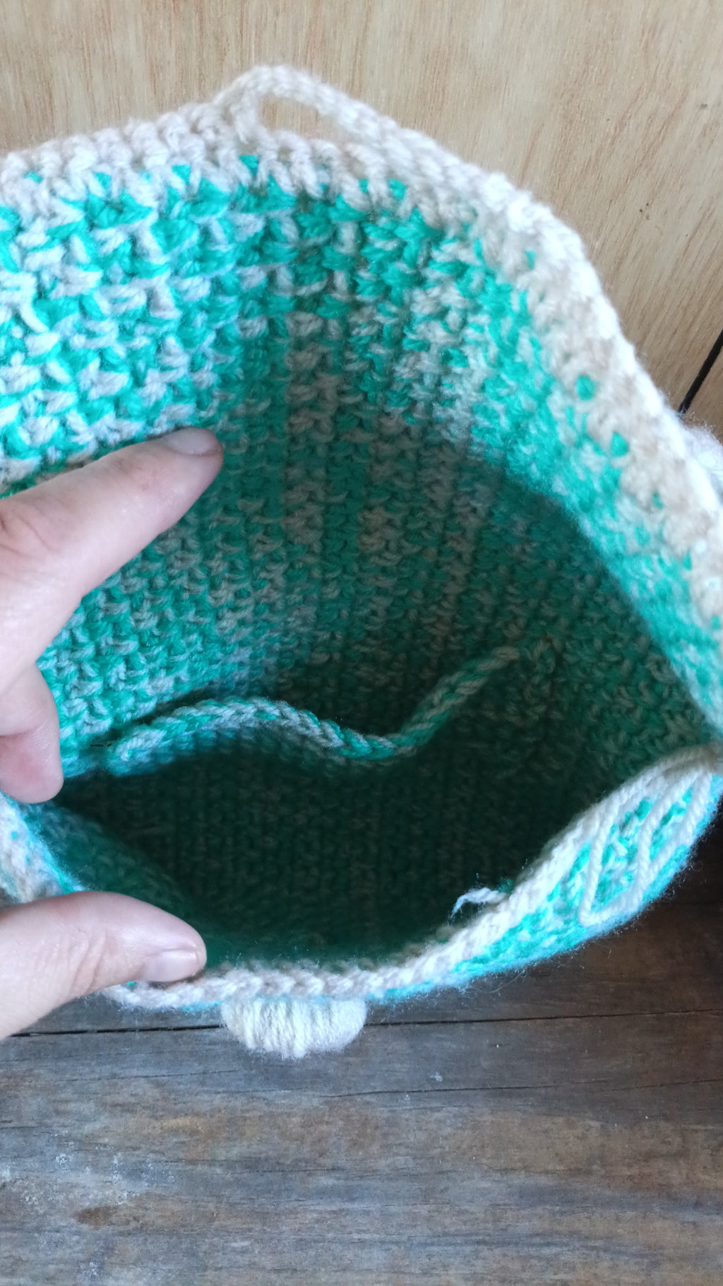 Mini Crochet Handbag - Mint n Cream
