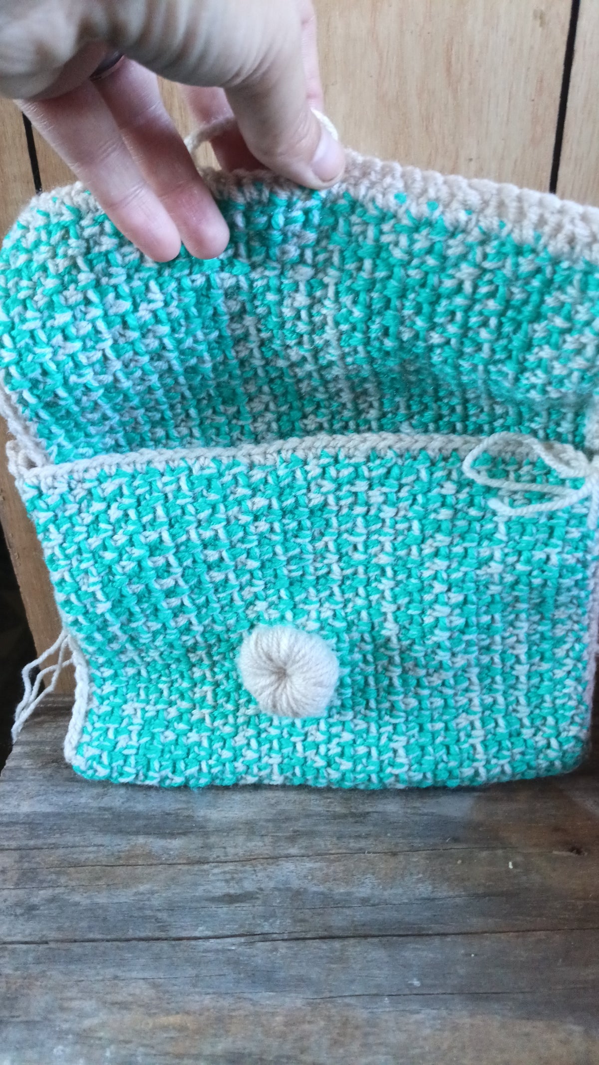 Mini Crochet Handbag - Mint n Cream
