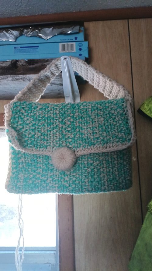 Mini Crochet Handbag - Mint n Cream