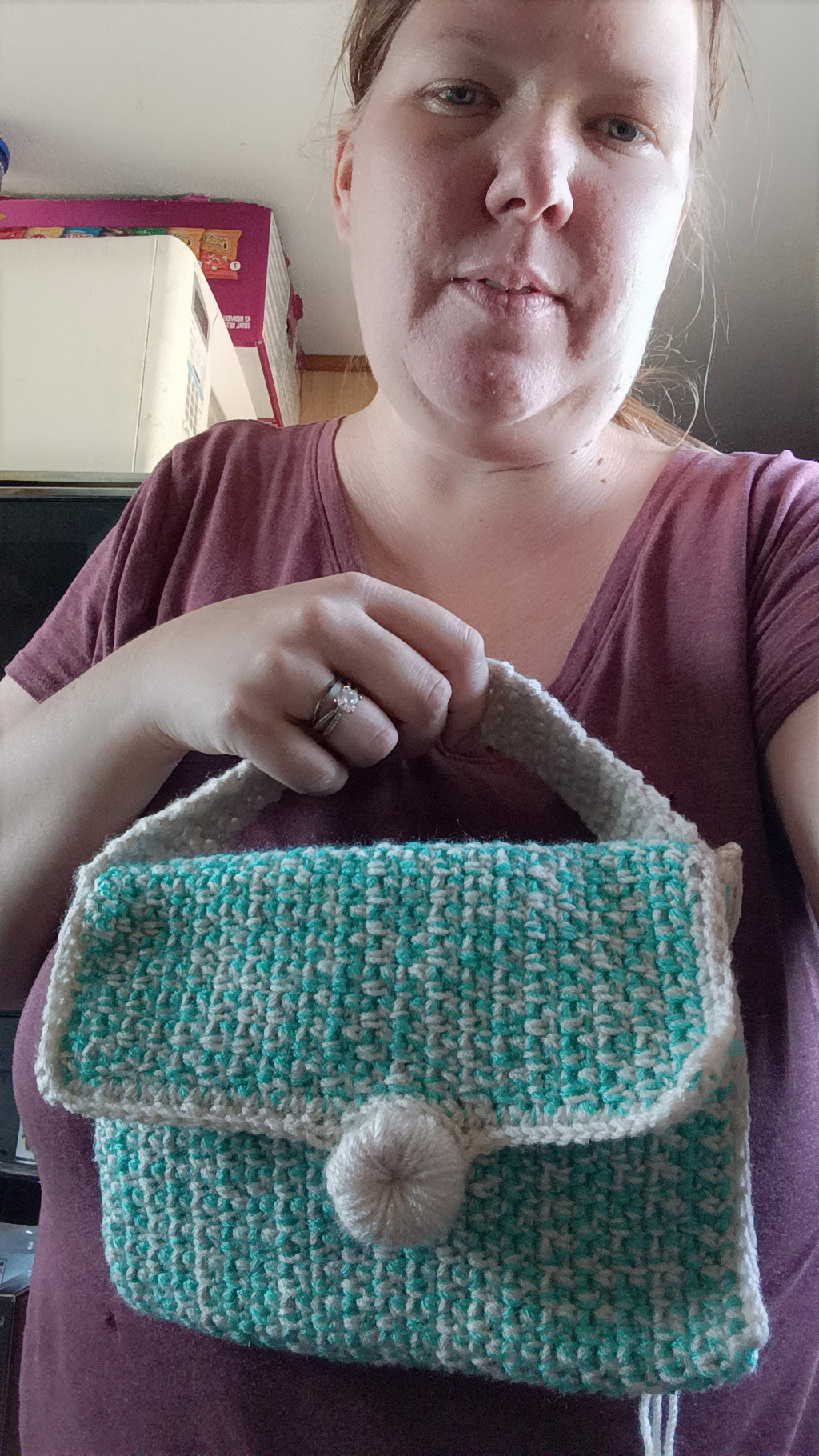 Mini Crochet Handbag - Mint n Cream