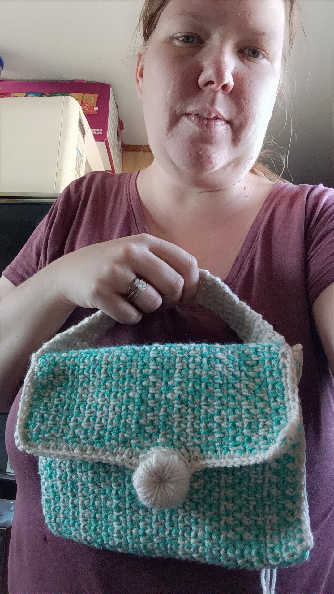 Mini Crochet Handbag - Mint n Cream