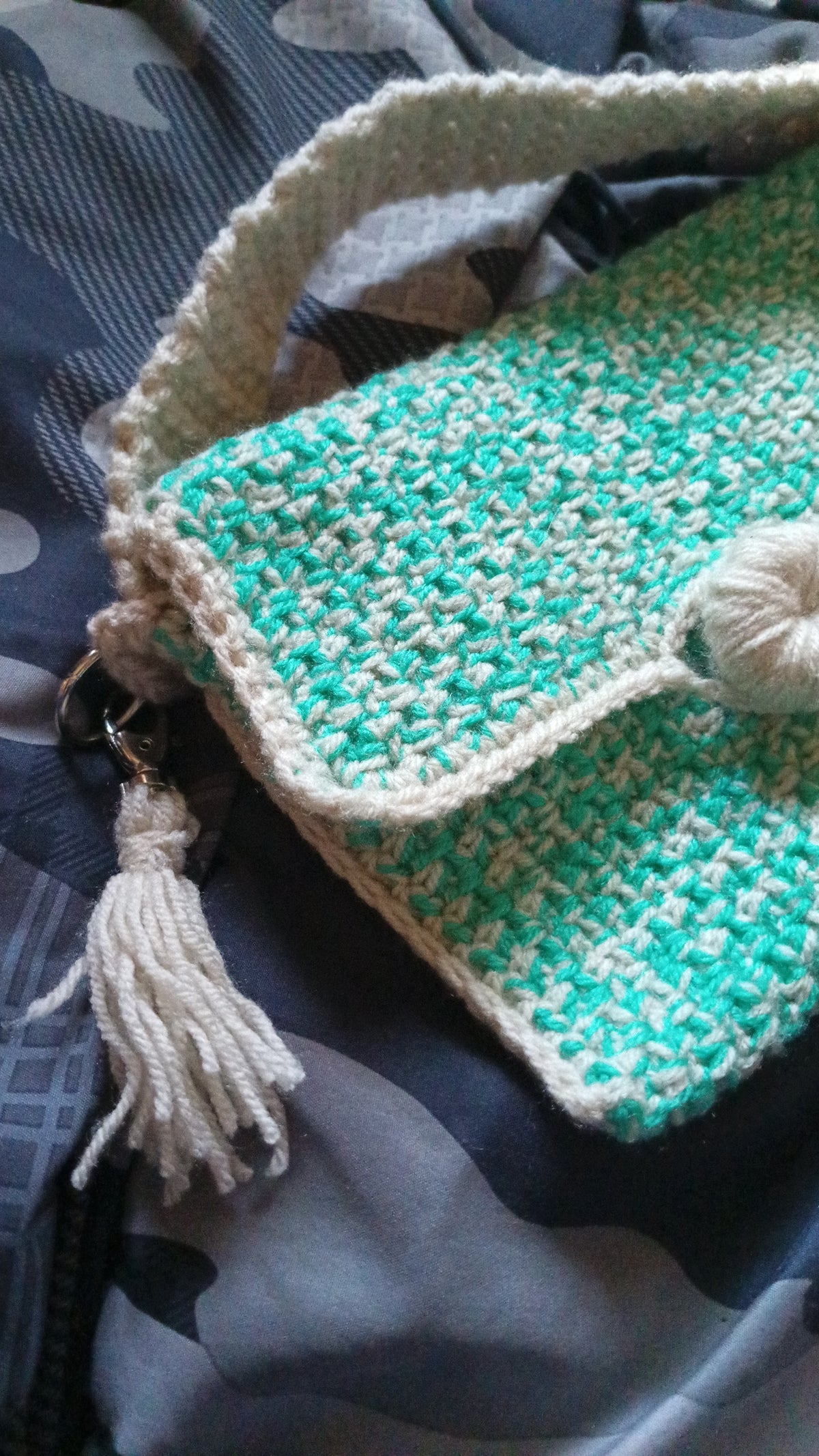 Mini Crochet Handbag - Mint n Cream